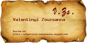 Valentinyi Zsuzsanna névjegykártya